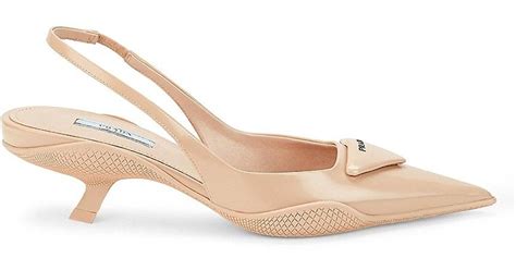 prada white high and pink heel|Prada slingback heels white.